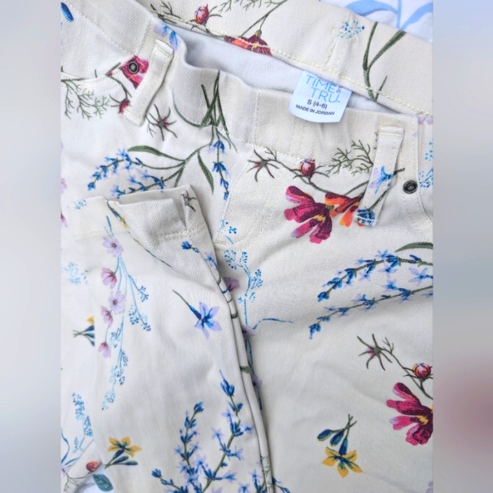 Stretchy Floral Jeggings Time & Tru
